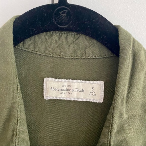 Abercrombie & Fitch - Long-Sleeve Utility Dress - Olive Green - Small - Picture 7 of 12